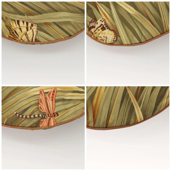 Salvatore Ferragamo Shoulder Bag Nylon Green Gold Auth - Picture 16 of 16